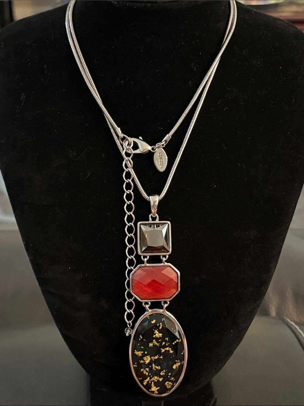 Chico's Silver-Tone Necklace with REVERSIBLE Pendant